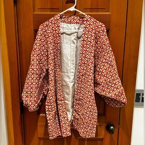 Japanese flower graphic kimono